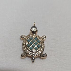 1972 Turtle Pendant with Turquoise Accents
